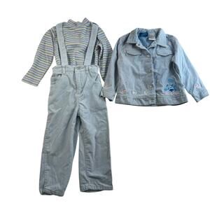 Vtg Y2K 2001 Blues Clues 3T Velour 3 Piece Outfit Jacket Pants Shirt Embroidered